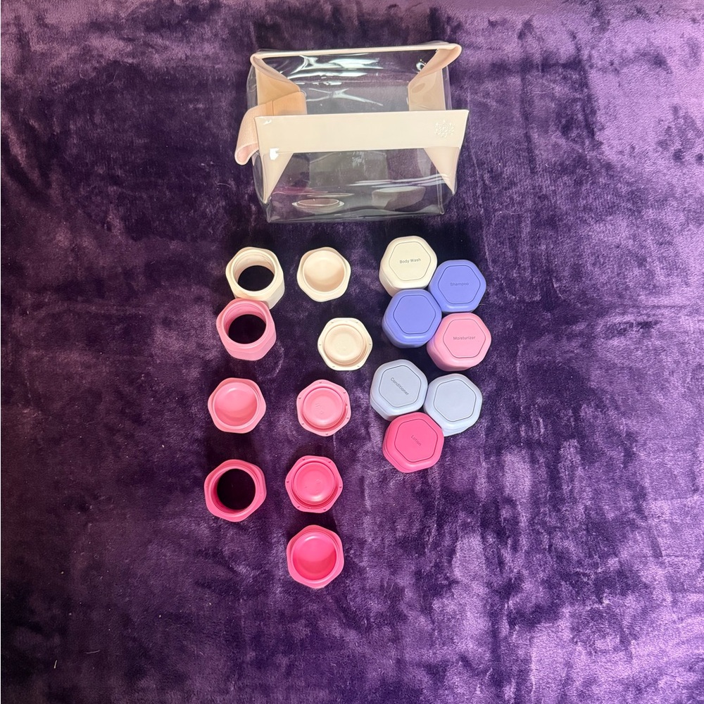 Keep Your Cadence Magnetic TSA Approved Travel Bag Set - Pink, Purple, Cream